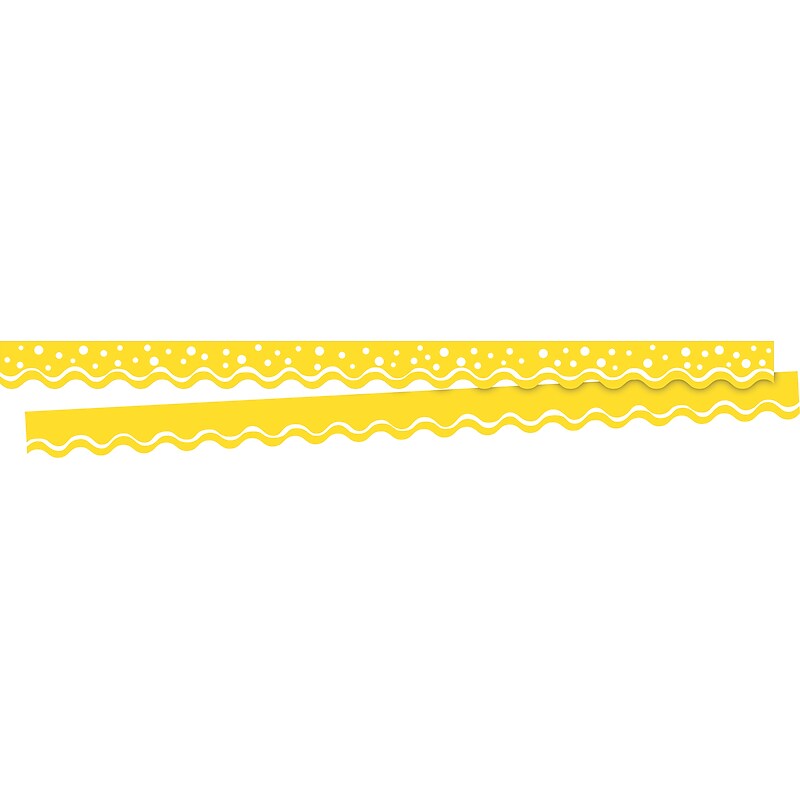 Barker Creek Double-Sided Scalloped Border, 36"' x 2.25", Happy Lemon Yellow, 13/Pack (LL997) image 1