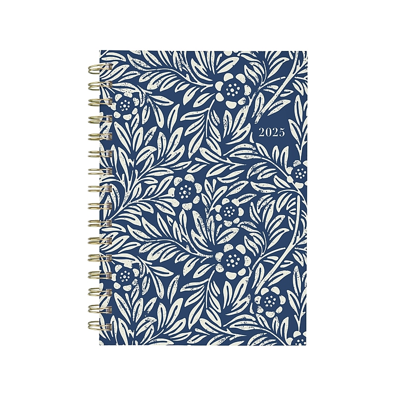 2025 Cambridge Blockprint 5.5" x 8.5" Weekly & Monthly Planner, Hardcover, Blue (1724-200-25) image 1