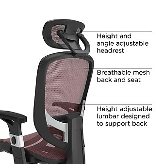 Union & Scale FlexFit™ Hyken Ergonomic Mesh Swivel Task Chair, Maroon (UN59462)