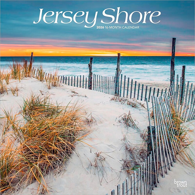 2026 BrownTrout Jersey Shore 12" x 12" Monthly Wall Calendar (9798330704019) image 1