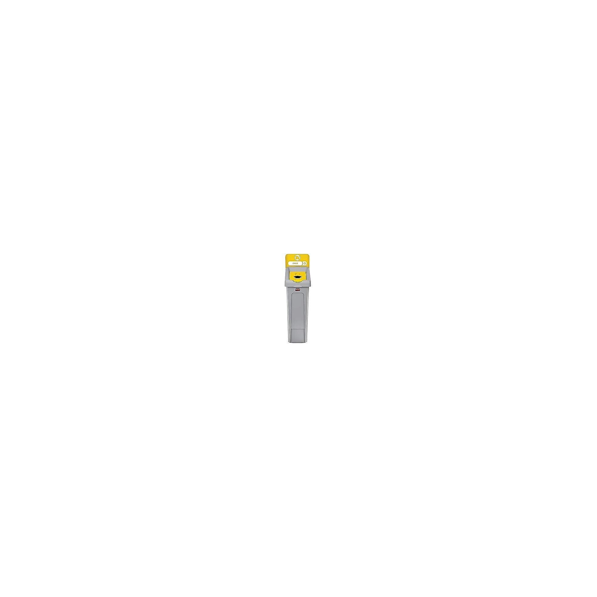 Rubbermaid Slim Jim Single-Stream Recycling Station, 23 Gallon, Gray/Yellow (2185052) Simolary simolary.com