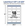 Avery Laser/Inkjet Waterproof Rectangle Multipurpose Labels, 1.25" x 2.375", White, 4500 Labels/Box (94227)~#|#~6F40D06A-CABA-40AC-BCBDE7D24DDEDA7A_sc7