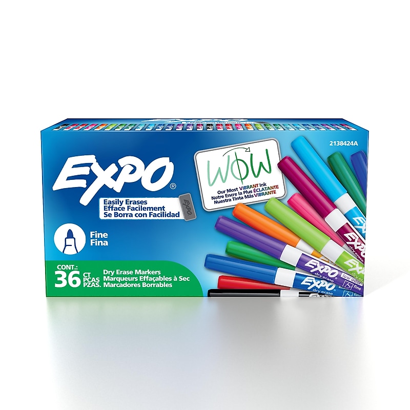 Expo Dry Erase Markers, Fine Tip, Assorted Colors, 36/Pack (2138424) image 1