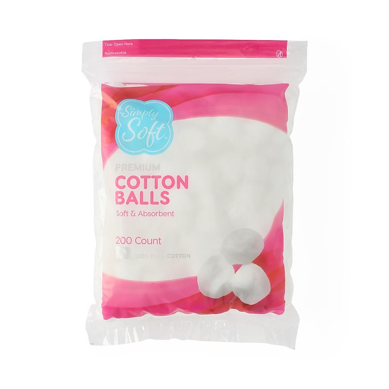 Medline Simply Soft Non-Sterile Cotton Balls, Jumbo, White, 200 Balls/Pack, 24 Packs/Carton (RSSG10003) image 1