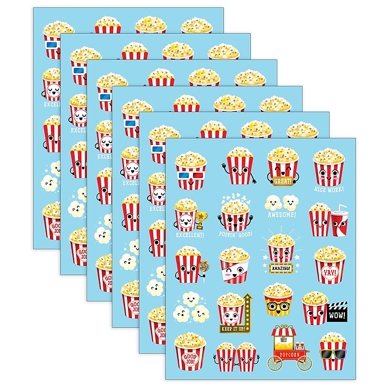 Teacher Created Resources Popcorn Smelly Stickers, Multicolored, 120/Pack, 6/Packs/Bundle (TCR9454-6) image 1
