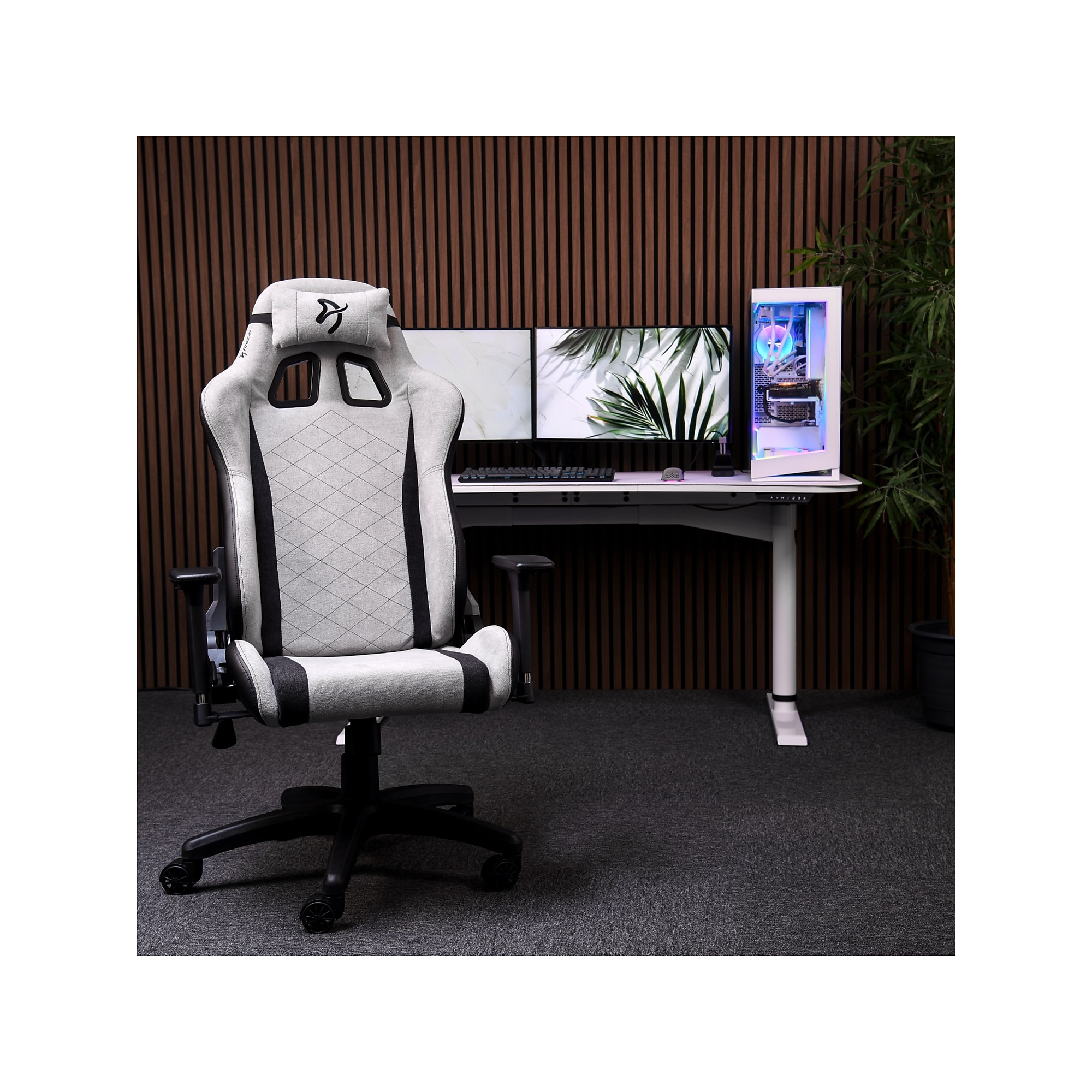 Arozzi Avanti Soft Fabric Ergonomic Racing Gaming Chair, Light Grey (AVANTI-SFB-LG) Sansujyuku sansujyuku.com