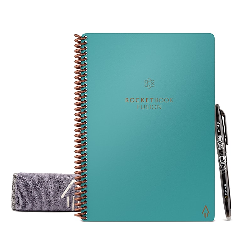Rocketbook Fusion Reusable Notebook, 6" x 8.8", Graph Ruled, 42 Sheets, Teal (EVRF-E-RC-CCE-FR) image 1