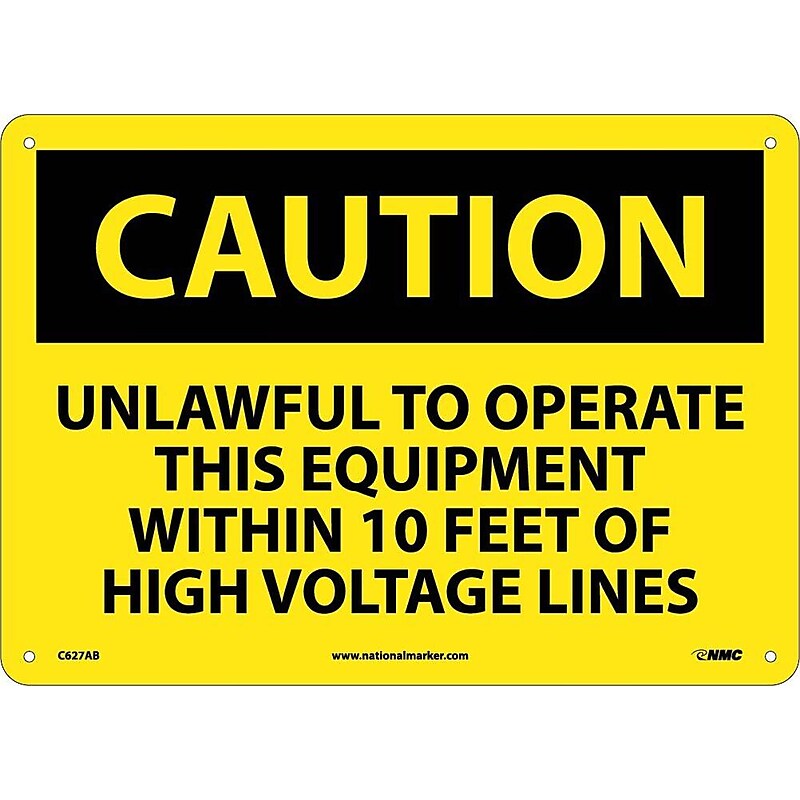 Caution, Unlawful To Operate This Equipment Within 10 Ft Of High Voltage Lines image 1