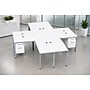 Boss Office Products Simple System 66"W L-Shaped Desk with Pedestal, White, 4/Set (SGSD019-102-WT)~#|#~6F54BA27-FC8D-49B0-80CD0213040A2C5E_sc7