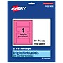 Avery Laser/Inkjet Rectangle Multipurpose Labels, 2" x 6", Bright Pink, 160/Pack (94242)~#|#~6F58B686-A59D-4A0E-83A5A01D1D6F715B_sc7