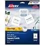 Avery Clean EdgeBusiness Cards, 2.5" x 2.5", White, 9 Cards/Sheet, 180 Cards/Pack (35702)~#|#~6F5F0F71-D7FD-44E2-B3B94E73DDFCE5EF_sc7