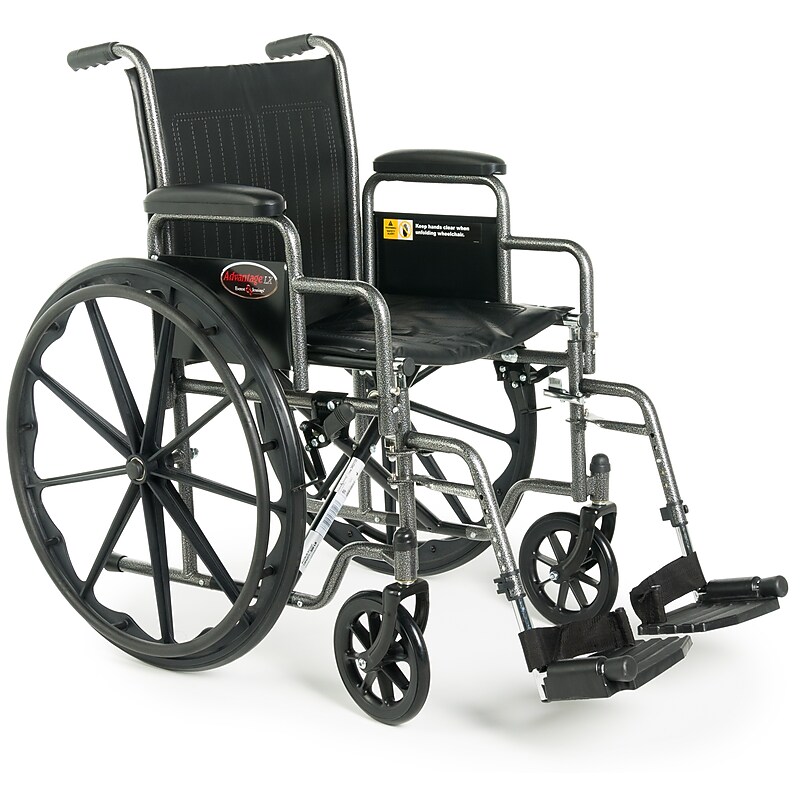 Everest & Jennings Advantage LX Wheelchair, 18", x 16", Desk Footrest Vinyl Upholstery (3H021120) image 1