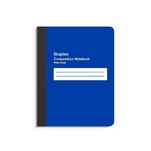 Staples® Composition Notebook, 7.5" x 9.75", Wide Ruled, 80 Sheets