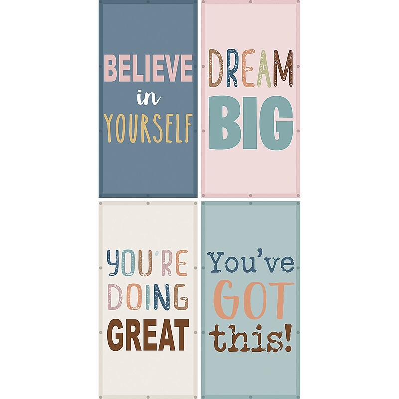 Teacher Created Resources Calming Covers Light Filter for Ceiling Lighting, Be Positive, 4/Pack (TCR20143) image 1