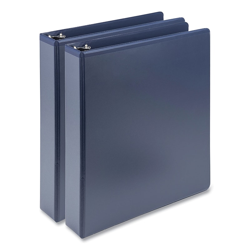 Samsill Earth's Choice Plant-Based BOHO 1 1/2" 3-Ring View Binders, D-Ring, Indigo, 2/Pack (SAMU69541) image 1