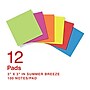 Staples Pop-up Ultra Sticky Notes, 3" x 3", Summer Breeze Collection, 100 Sheets/Pad, 12 Pads/Pack (ST62893)~#|#~6F7B54A8-4166-4451-A0D8CB5D74FF8099_sc7
