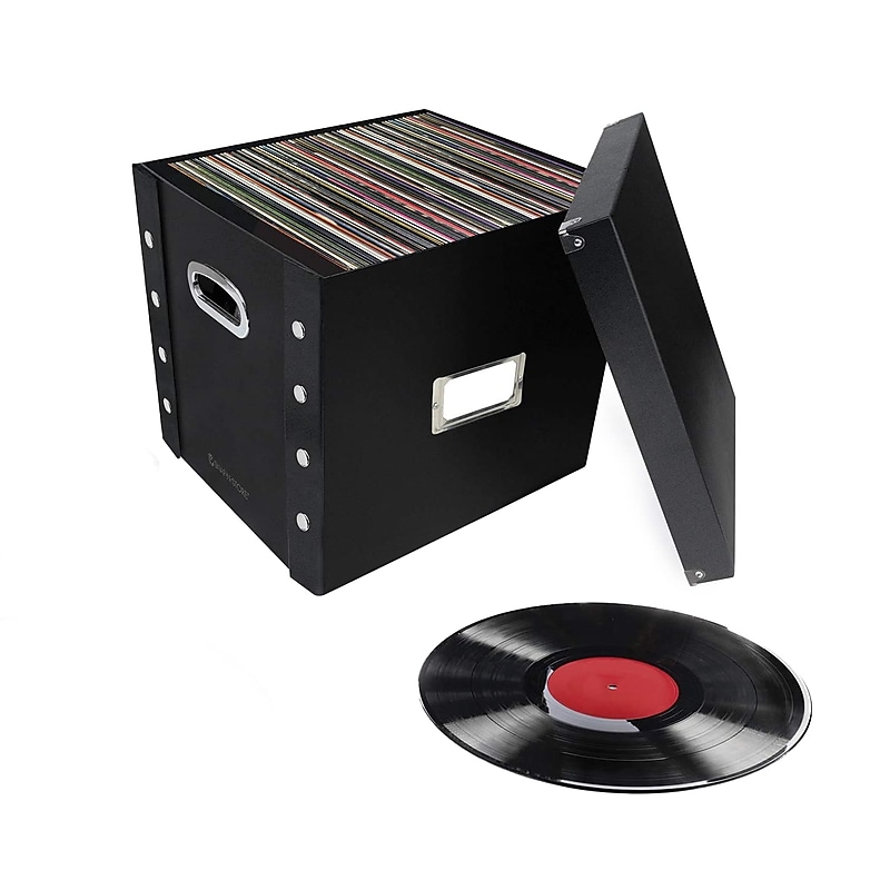 Snap-N-Store Vinyl Record Storage Container, Paperboard, Black (SNS01790) image 1