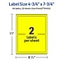 Avery Rectangle Multipurpose Labels, 4.75" x 7.75", Neon Yellow, 40/Pack (94255)~#|#~6F8CB71D-5BDE-47A4-990D76F57CCE9055_sc7