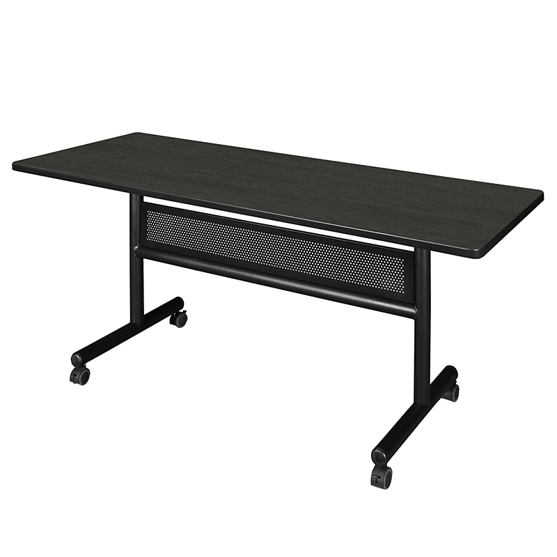 Regency Kobe 60"W x 30"D Foldable Training Room Table, Laminate, With Wheels, Ash Grey (MKFTM6030AG) image 1