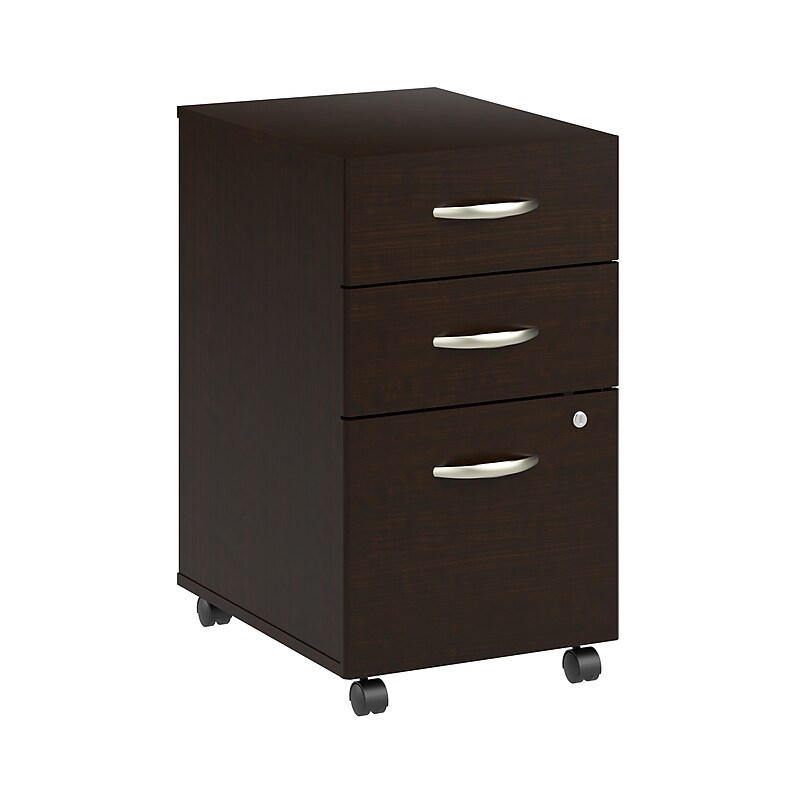 Bush Business Furniture Arrive 3 Drawer Mobile File Cabinet - Assembled, Mocha Cherry (ARF116MR-Z) image 1