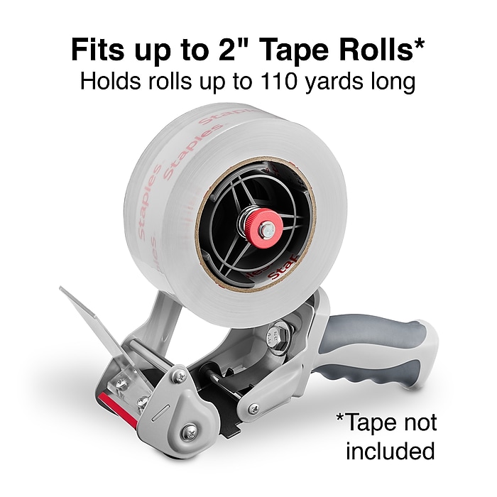 Staples Heavy‑Duty 2” Handheld Packing Tape Dispenser, Dark Gray