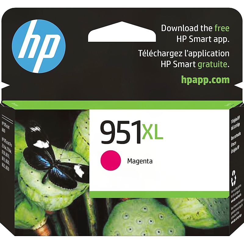 HP 951XL Magenta High Yield Ink Cartridge, Prints Up to 1,500 Pages (CN047AN#140) image 1