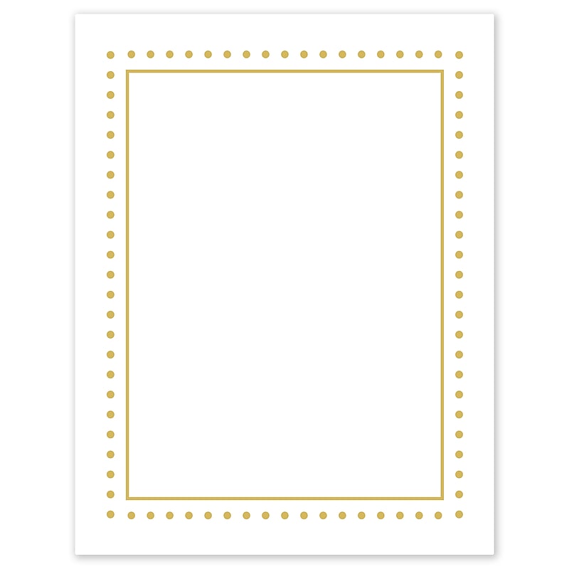 Avery Gold Border with Gold Dots Matte Blank Card, White, 10/Pack (S00-DPE) image 1
