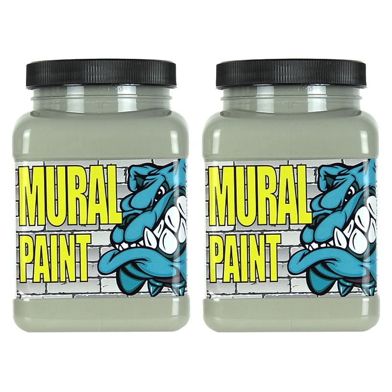 Chroma Acrylic Mural Paint, Fog (Gray), 16 oz., 2/Bundle (CRM2501-2) image 1