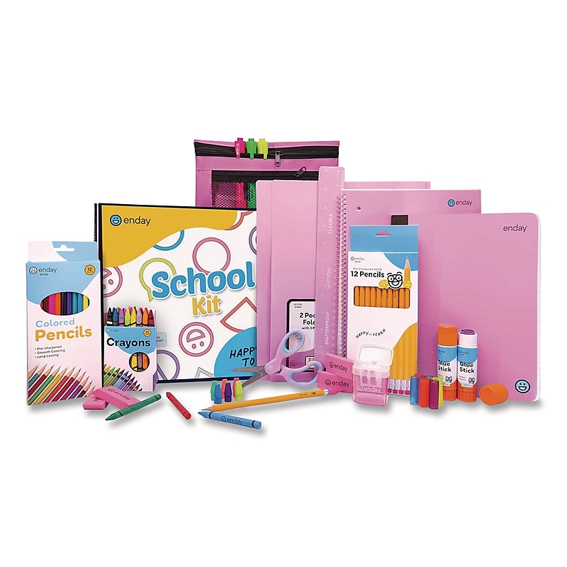 Enday Back to School Supplies Kit for Grades K-5, Pink (1315) image 1