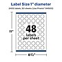 Avery Laser/Inkjet Circle Multipurpose Labels, 1" Dia., Clear, 2400/Box (94500)~#|#~6FC26418-A5C4-45C7-9C80F4F49B4839B9_sc7