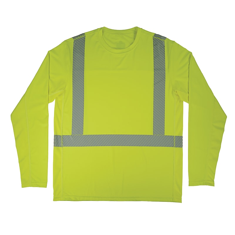 Chill-Its 6688 High Visibility Cooling Sun Shirt with UV Protection, ANSI Type R, Class 2, Lime, XL (12139) image 1