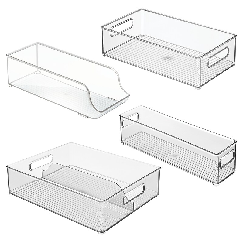 iDESIGN Small Stackable Plastic Storage Bin, Clear, 4/Pack (95576N) image 1