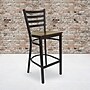 Flash Furniture HERCULES Series Traditional Metal Ladder Back Restaurant Barstool, Black/Mahogany, 2-Pieces/Pack (2XUDG697BMAW)~#|#~6FDD9F52-7078-4DA5-9EFCE28ADA0892C9_sc7