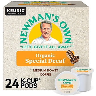 Newman's Own Organics Special Decaf Coffee Keurig® K-Cup® Pods, Medium Roast, 24/Box (4051)