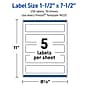 Avery Waterproof Rectangle Laser Multipurpose Labels, 1.5" x 7.5", White, 250/Box (19479399278)~#|#~6FE191F8-403E-4BC7-B723FF84A0BE4F61_sc7