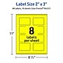 Avery Laser/Inkjet Multipurpose Rectangle Labels, 2" x 3", Neon Yellow, 80/Pack (94237)~#|#~6FE59B39-6449-4CE0-B483D0EF597123D4_sc7