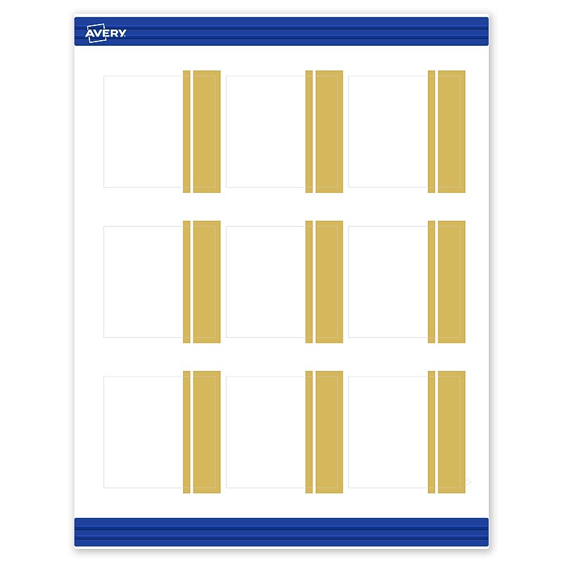 Avery Gold Double-Dipped Edge Matte Blank Card, White, 90/Pack (S00-DKH) image 1