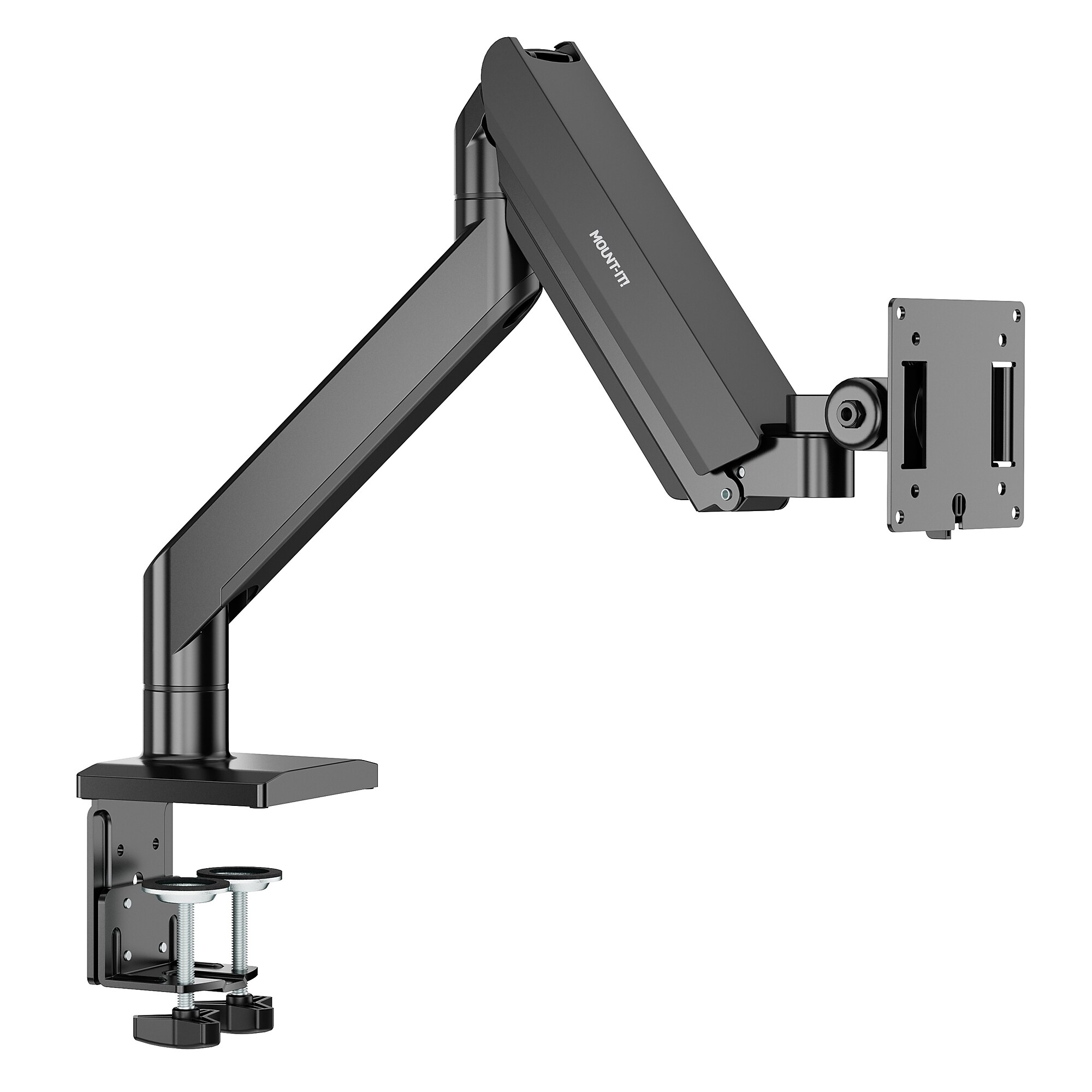 Mount-It! Adjustable Single Monitor Desk Mount with Gas Spring Arm, Up to 57″ Monitor, Black (MI-4891) Sansujyuku sansujyuku.com