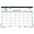 2024 Blue Sky Lindley 17" x 11" Monthly Desk Pad Calendar, Green/Blue (100024-24)