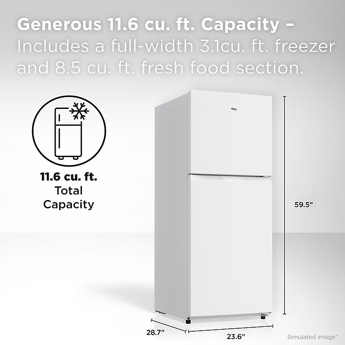 TCL 11.6 Cu. Ft. Counter-Depth Refrigerator with Freezer, Energy
