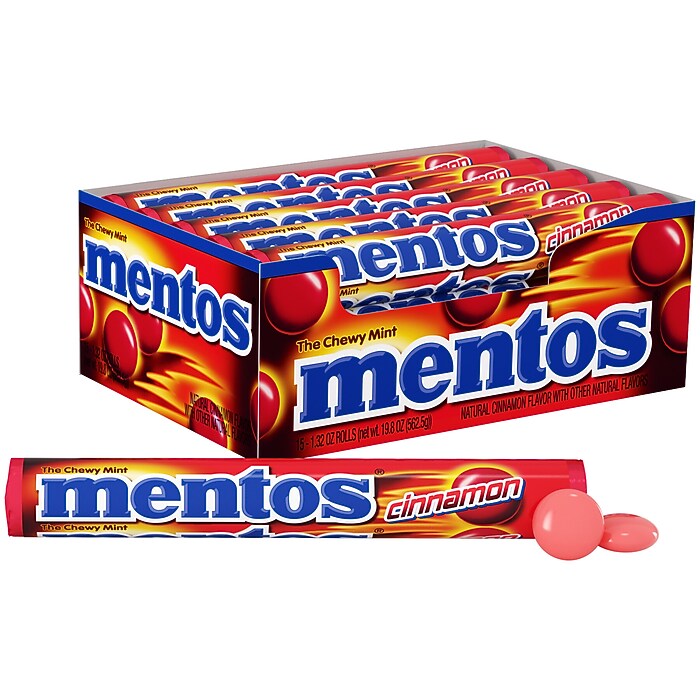 Mentos Cinnamon Hard Candy, 1.32 oz., 15/Box (209-00454) | Staples
