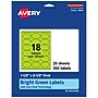 Avery Printable Oval Multipurpose Labels, 1.5" x 2.5", Bright Green, 360/Pack (94051)~#|#~6FF60820-554E-477B-BEFADADCE12A3ED6_sc7