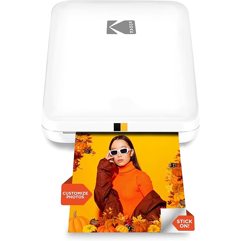 Kodak Step Slim Zero Instant Photo Printer, Single-Function, White (RODMPS20W) image 1