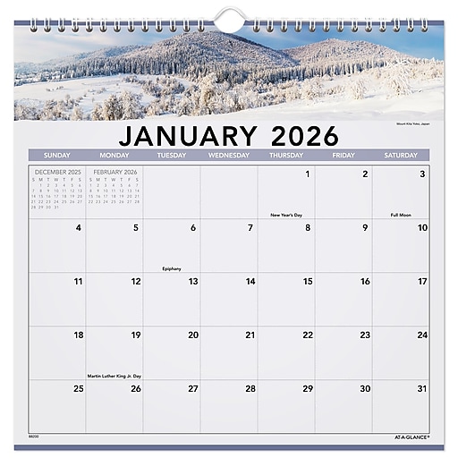 Atlast&co 2021カレンダー 2026 AT-A-GLANCE Landscape 12