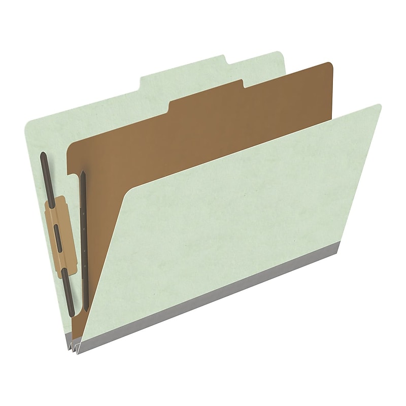 Medical Arts Press Pressboard Classification Folder, 1 Divider, 2" Expansion, Legal Size, Pale Green, 10/Box (DV-T52-14-3PGN) image 1