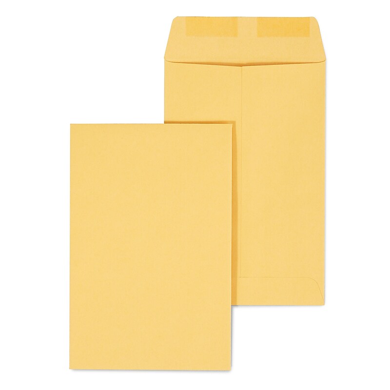 Staples Gummed Kraft Catalog Envelopes, 6" x 9", Brown, 100/Box (17097) image 1