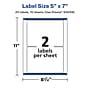 Avery Laser/Inkjet Rectangle Multipurpose Labels, 7"  x 5", Glossy White, 20/Pack (94258)~#|#~7008F08D-C38C-4B71-94DE34D145458031_sc7