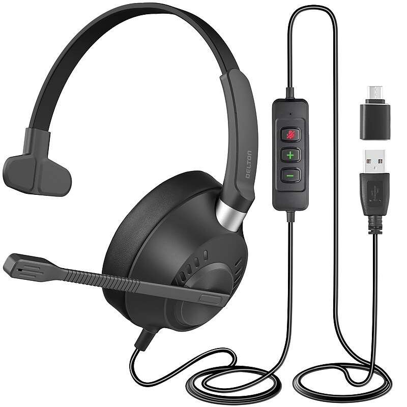Delton 40Y Noise-Canceling Mono Over-the-Ear Headset, USB Type-A (DWH40YAC) image 1