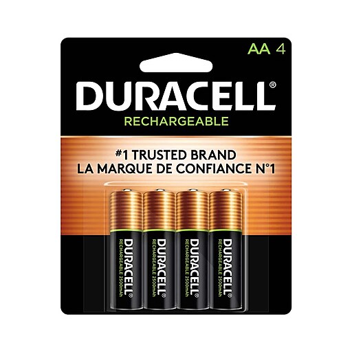 Duracell AA NiMH Battery, rechargeable, 4/Pack (DX1500B4N001)