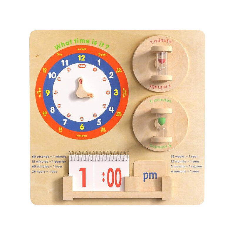 Flash Furniture Bright Beginnings Telling Time STEAM Wall Activity Board (MK-ME09609-GG) image 1